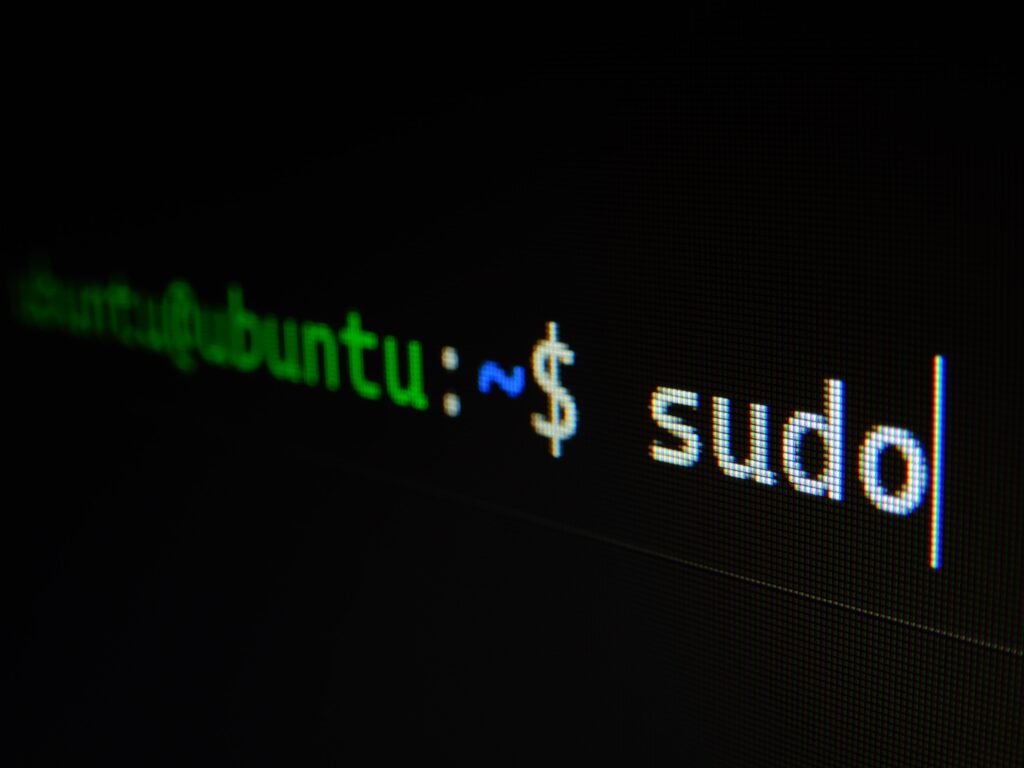 linux terminal with sudo command