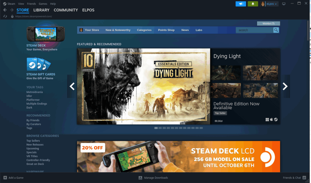 Running steam on linux