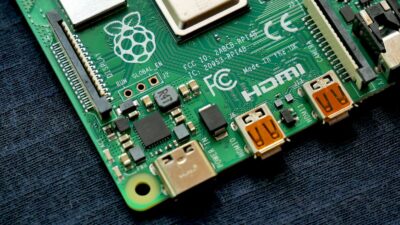 green and white circuit board